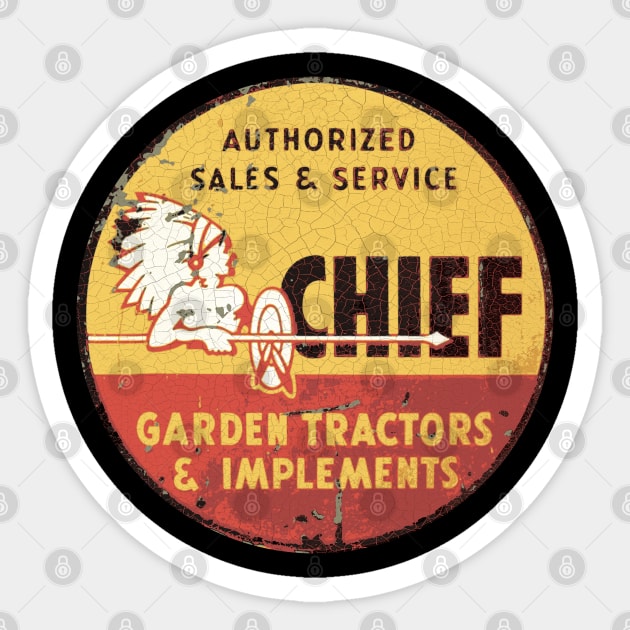 Chief Garden Tractors Sticker by Midcenturydave